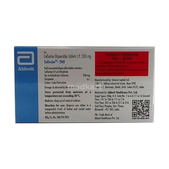 safexim 200mg tablet 10's